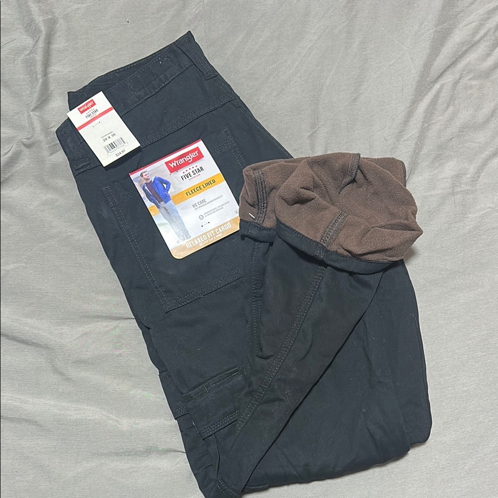 (2 PAIR BUNDLE) Wrangler Men's Black Cargo Pants